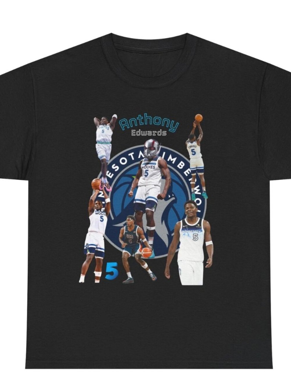 Anthony Edwards Timberwolves Basketball Collage Tee